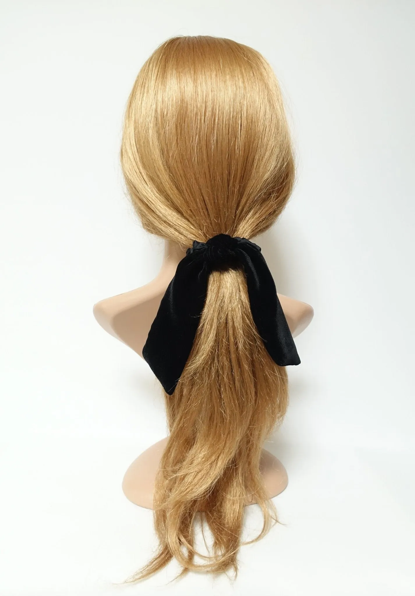 short silk velvet bow knot satin scrunchies black velvet simple bow luxury style bow scrunchy