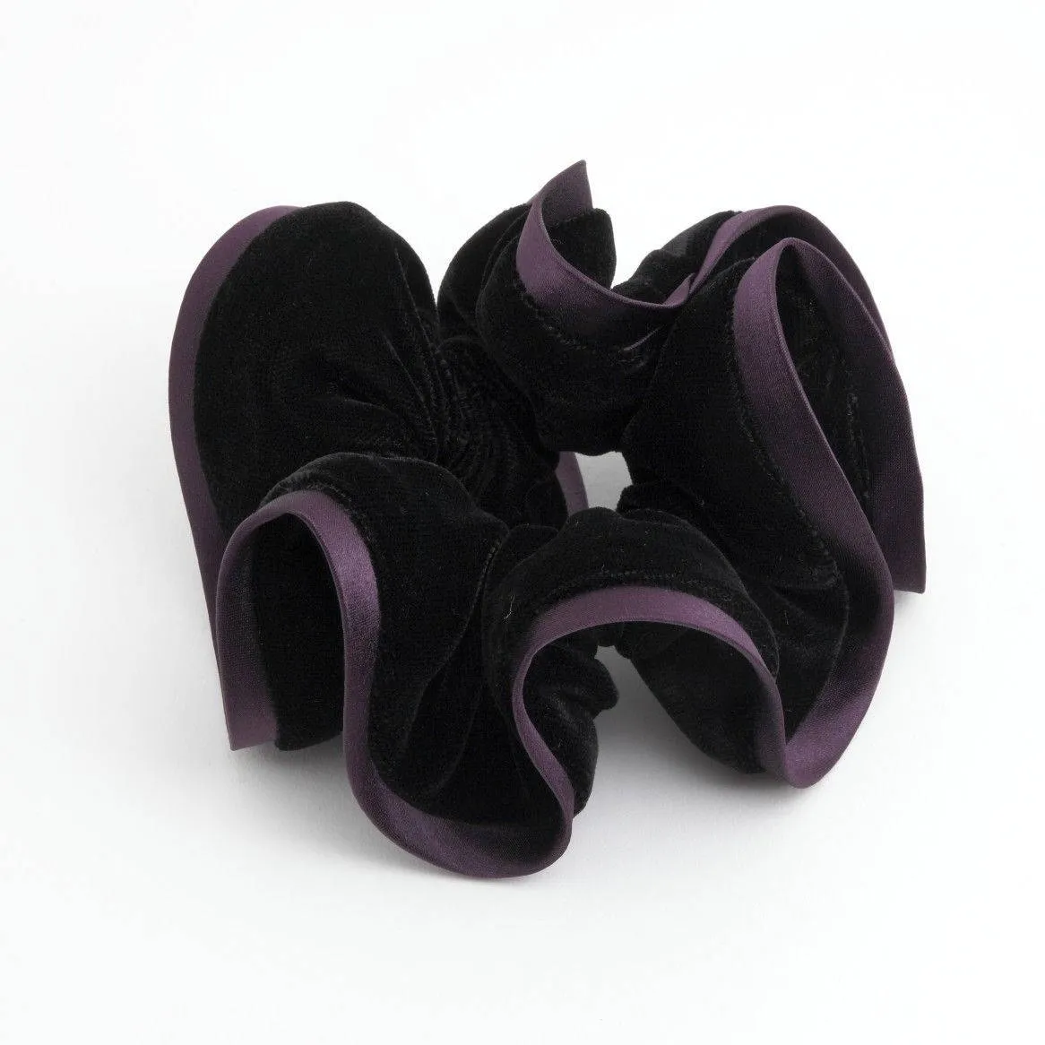 silk velvet scrunchies solid Color Trim Two Tone Premium elastic hair tie women accessory