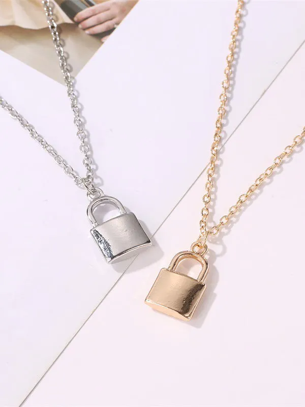 Simple Fashion Lock Necklace