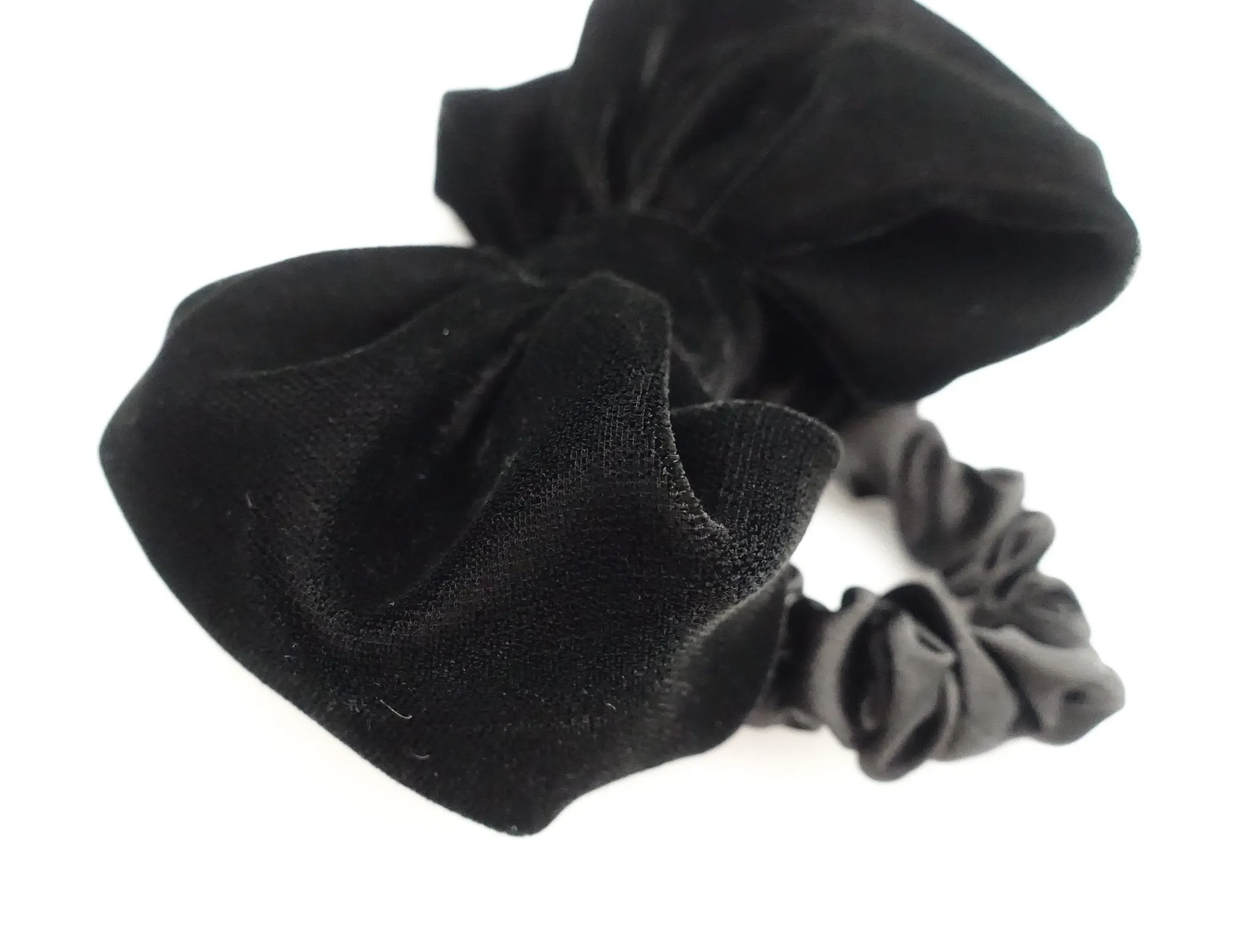 soft silk velvet hair bow scrunchies balloon volume hair bow scrunchies