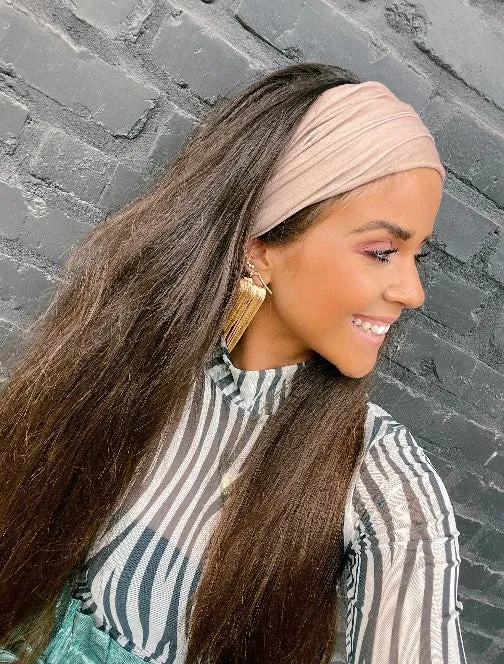 Solid Beige Stretchy Headwrap