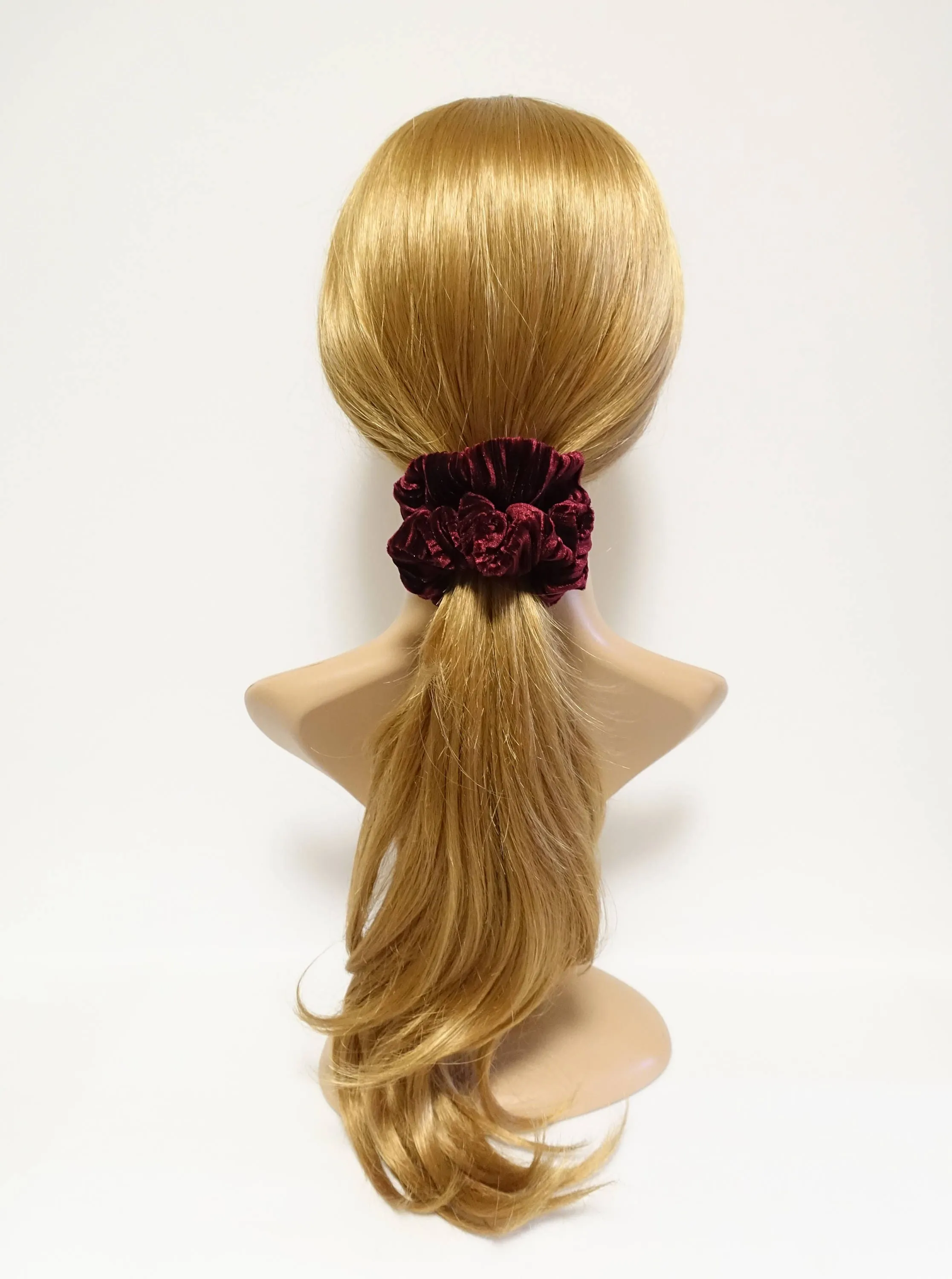 solid pleat velvet scrunchies women Hair Elastic scrunchie