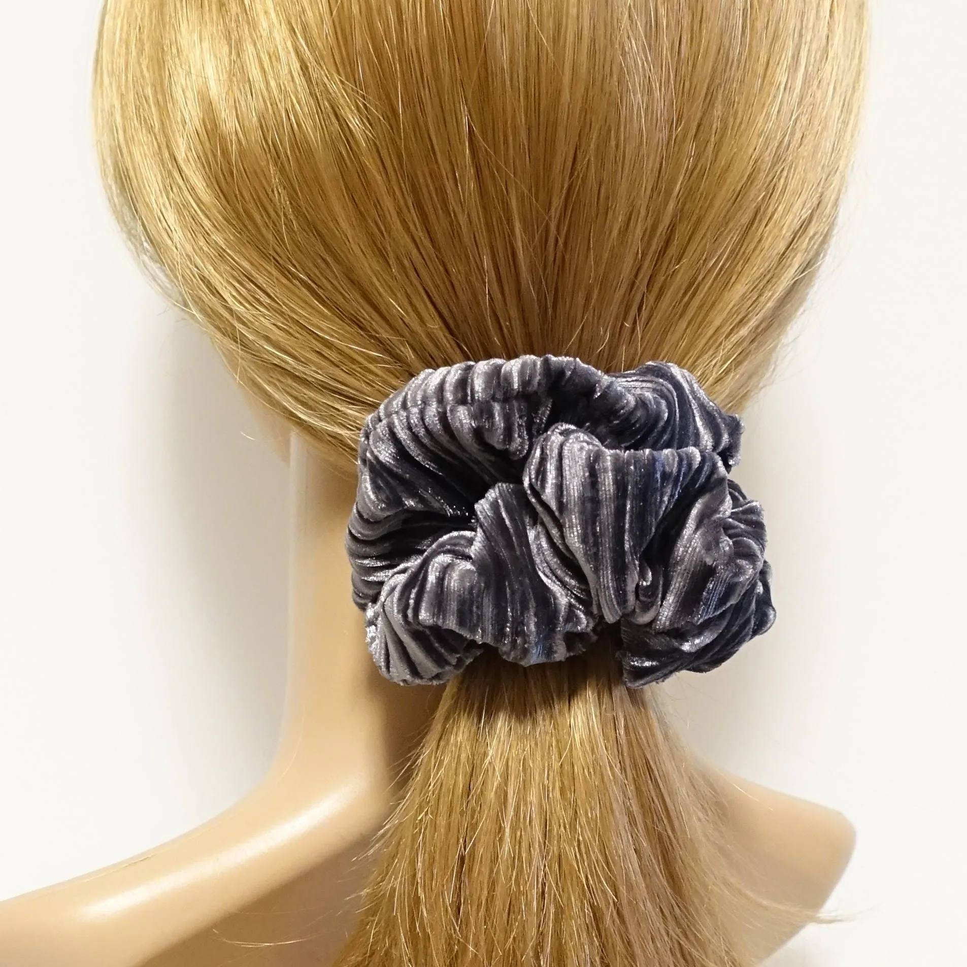 solid pleat velvet scrunchies women Hair Elastic scrunchie