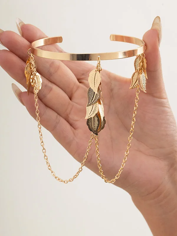 Stylish Leaves Geometric Tasseled Arm Chain Accessories