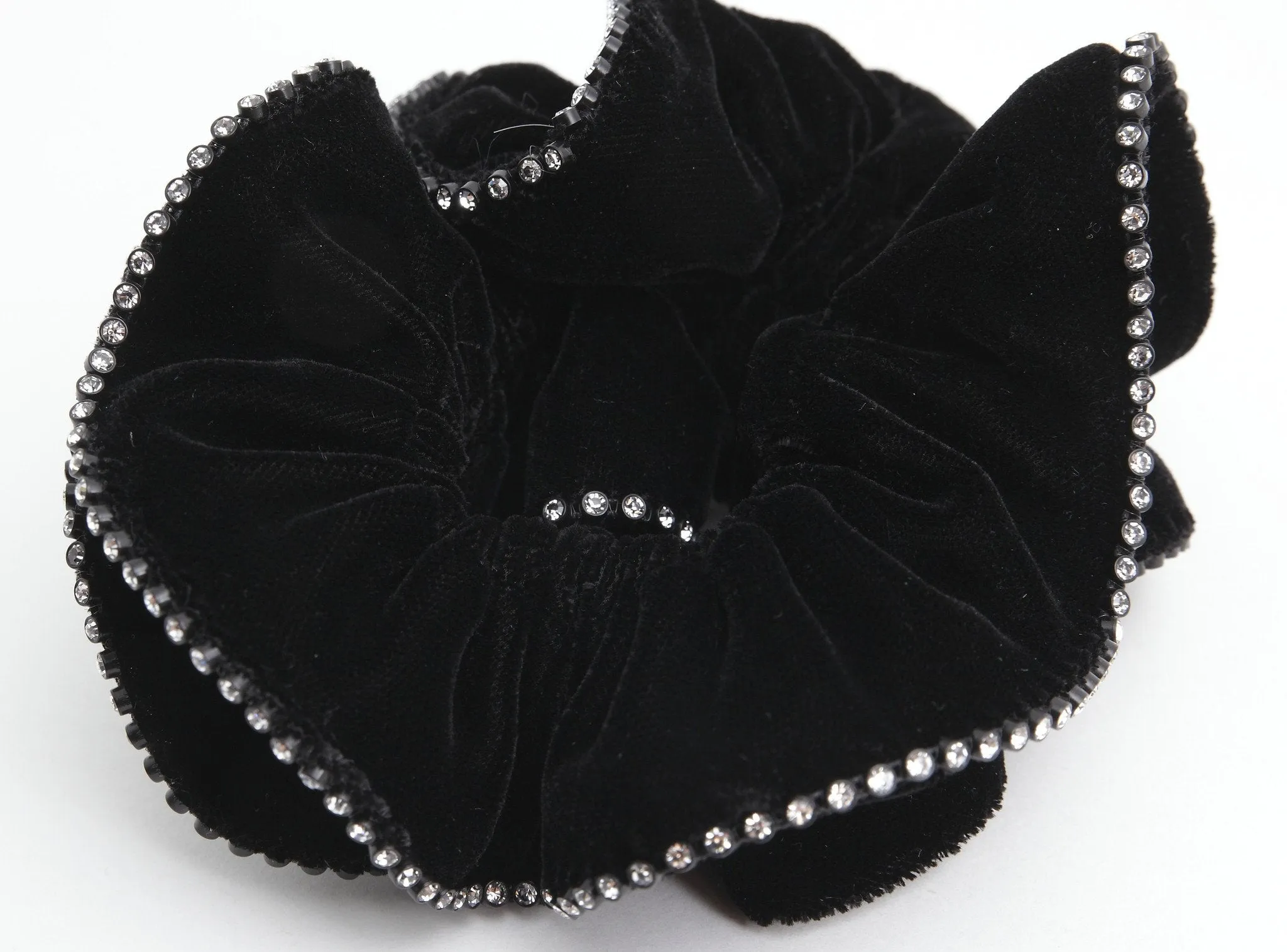 Swarovski Crystal Rhinestone Silk Velvet Satin Luxury Hair Ties Scrunchies