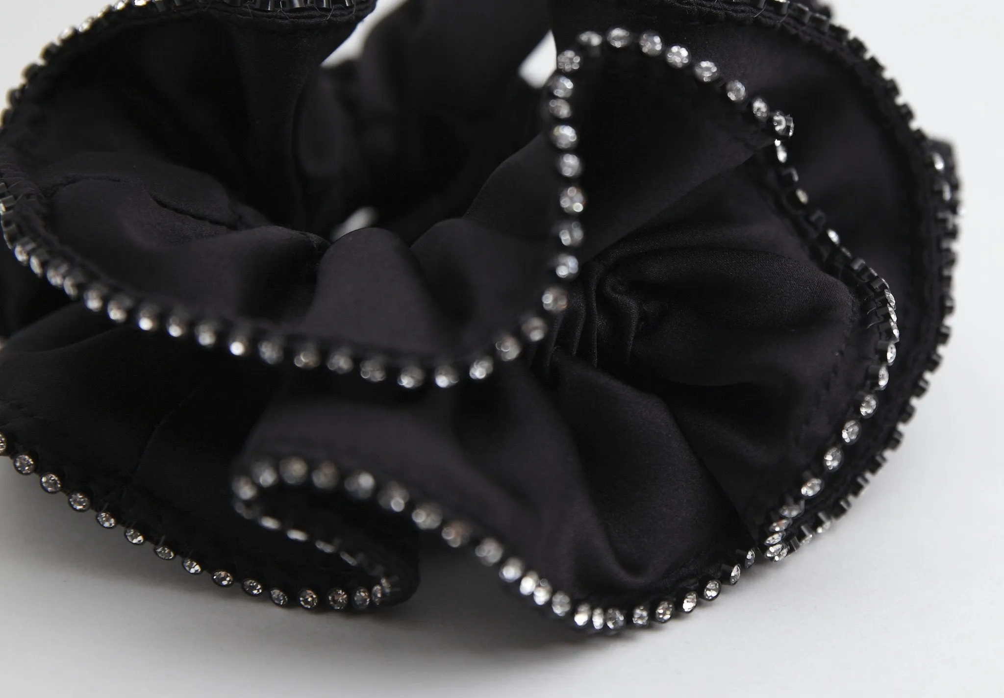 Swarovski Crystal Rhinestone Silk Velvet Satin Luxury Hair Ties Scrunchies