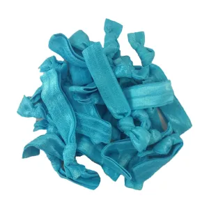 Teal Ribbon Hair Ties - 20 Pack