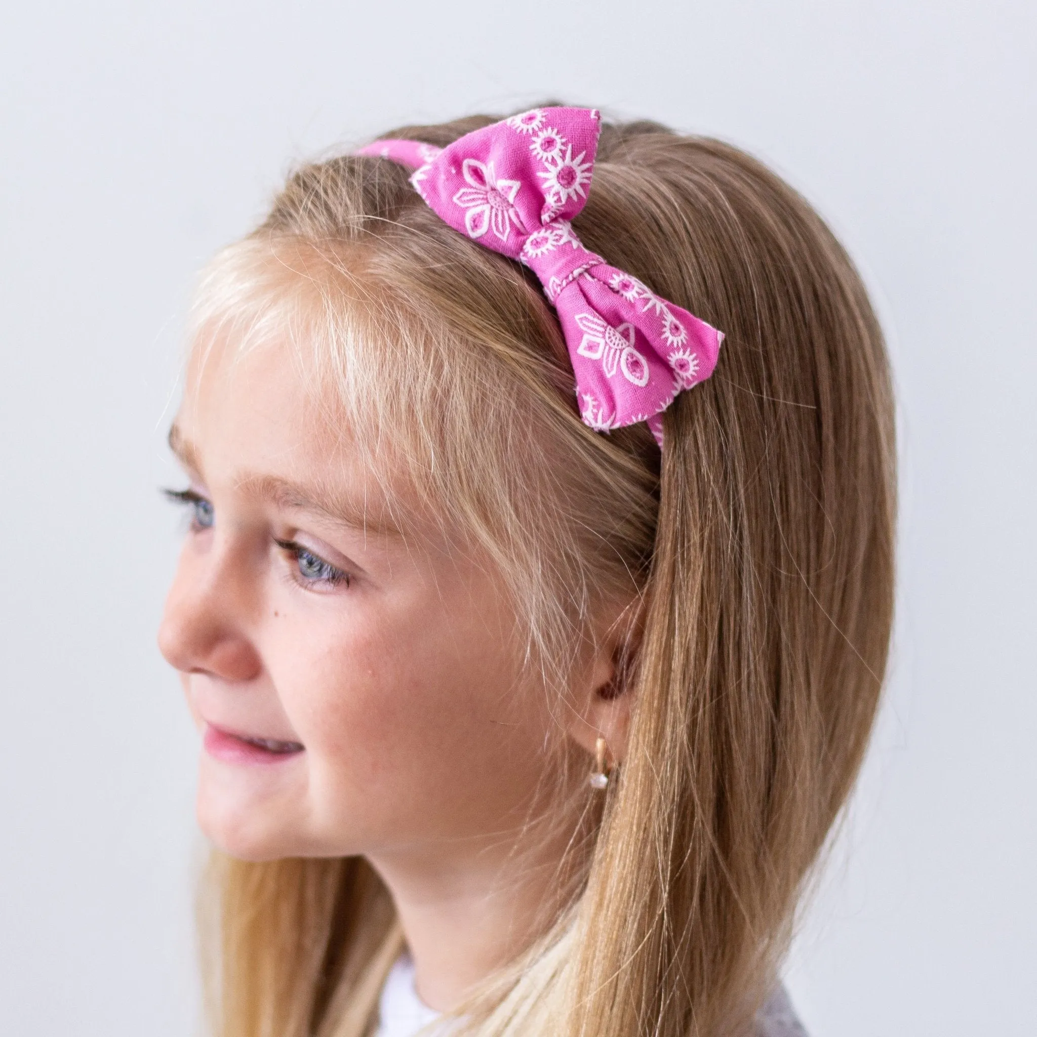 Thin Eyelet Lace Bow Headbands - 4 Pack