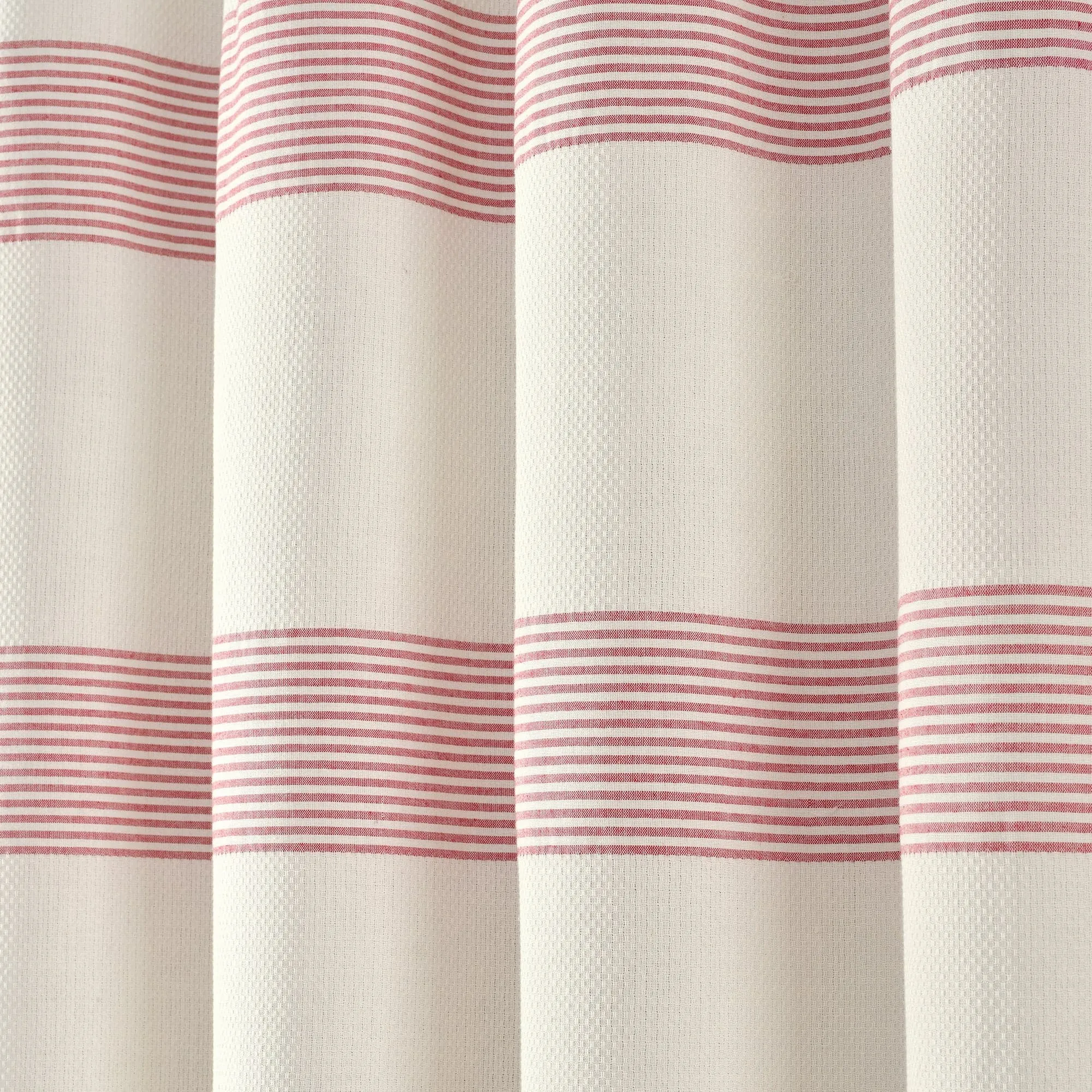 Tucker Stripe Yarn Dyed Knotted Tassel Shower Curtain