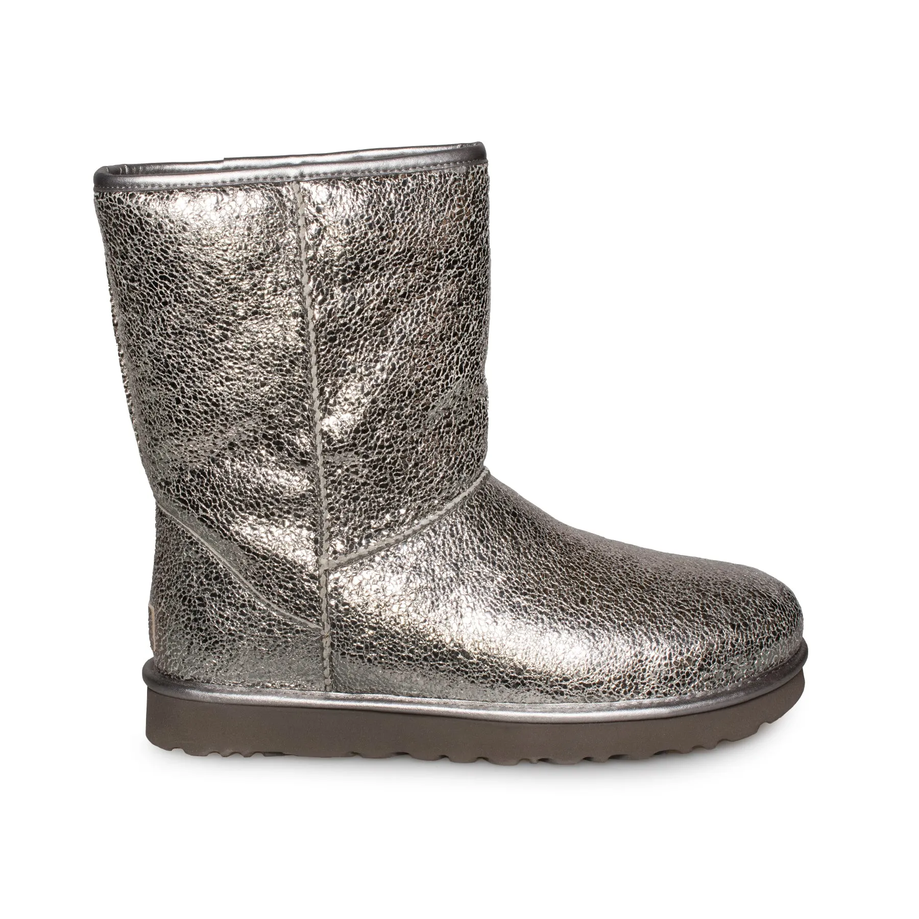 UGG Classic Short Metallic Sparkle Gunmetal Boots - Women's