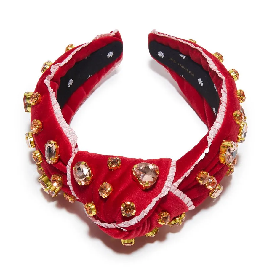 Embellished Red Knotted Headband for Valentines Day