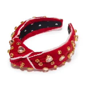 Embellished Red Knotted Headband for Valentines Day