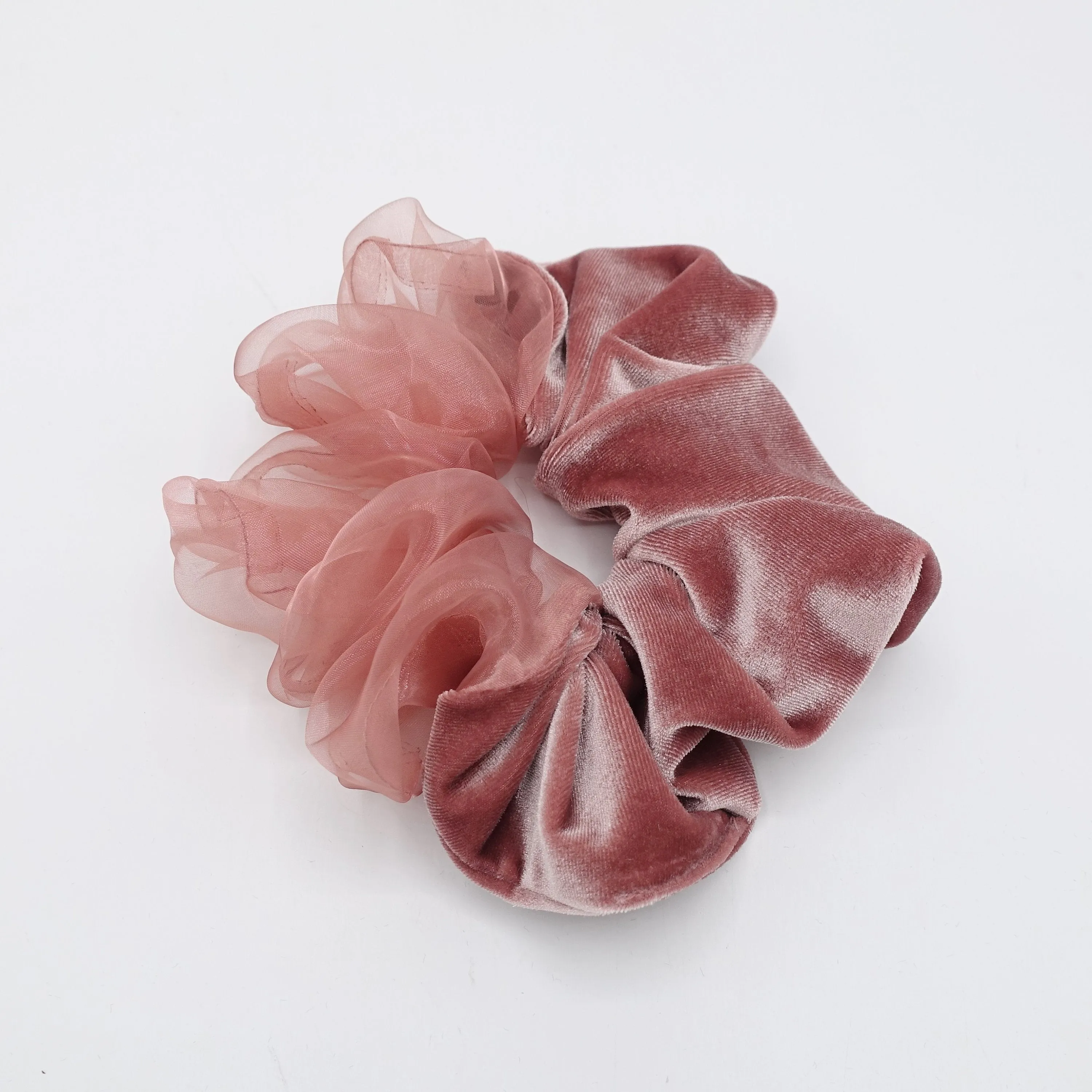 velvet scrunchies tulle block scrunchie for women