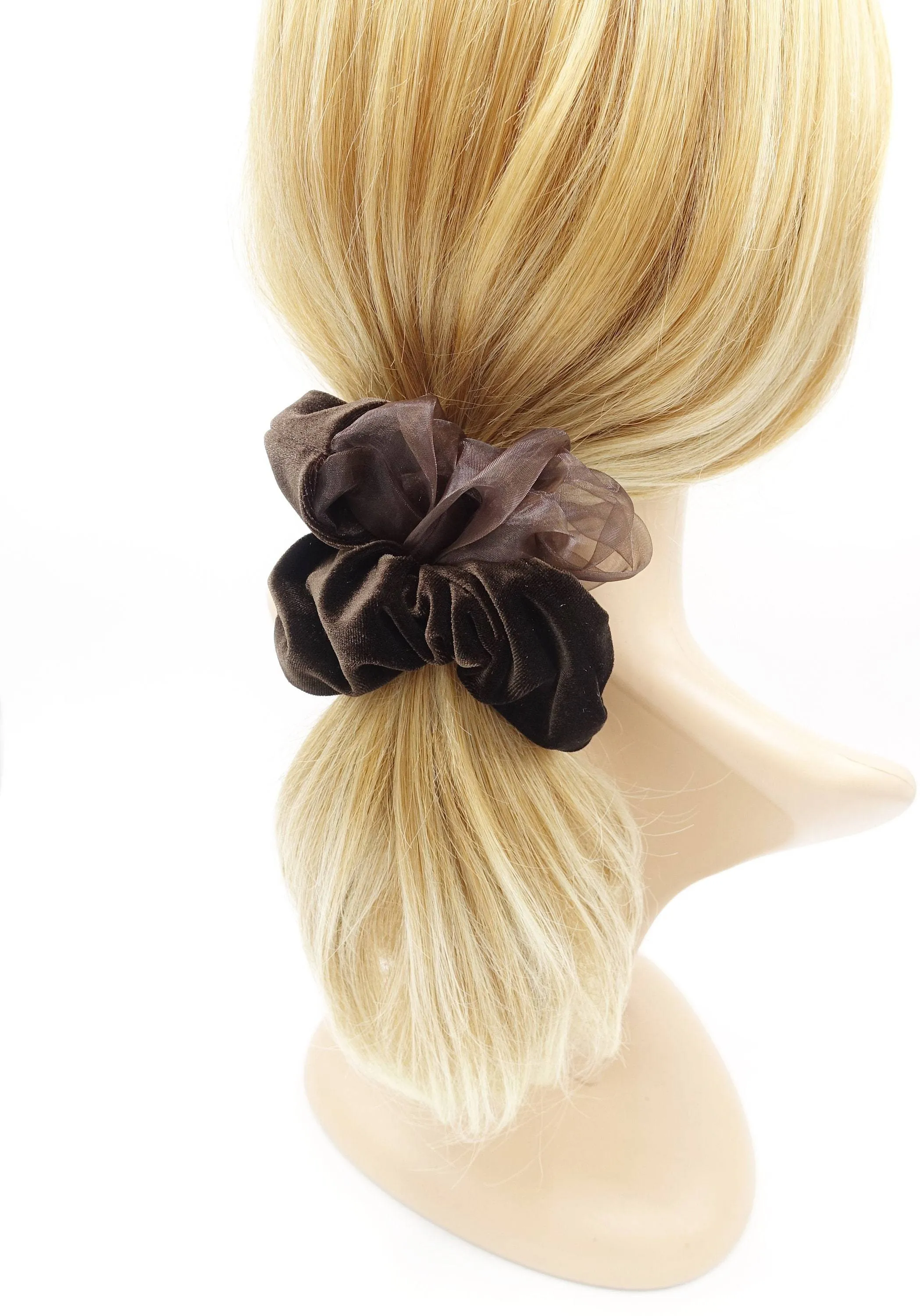 velvet scrunchies tulle block scrunchie for women