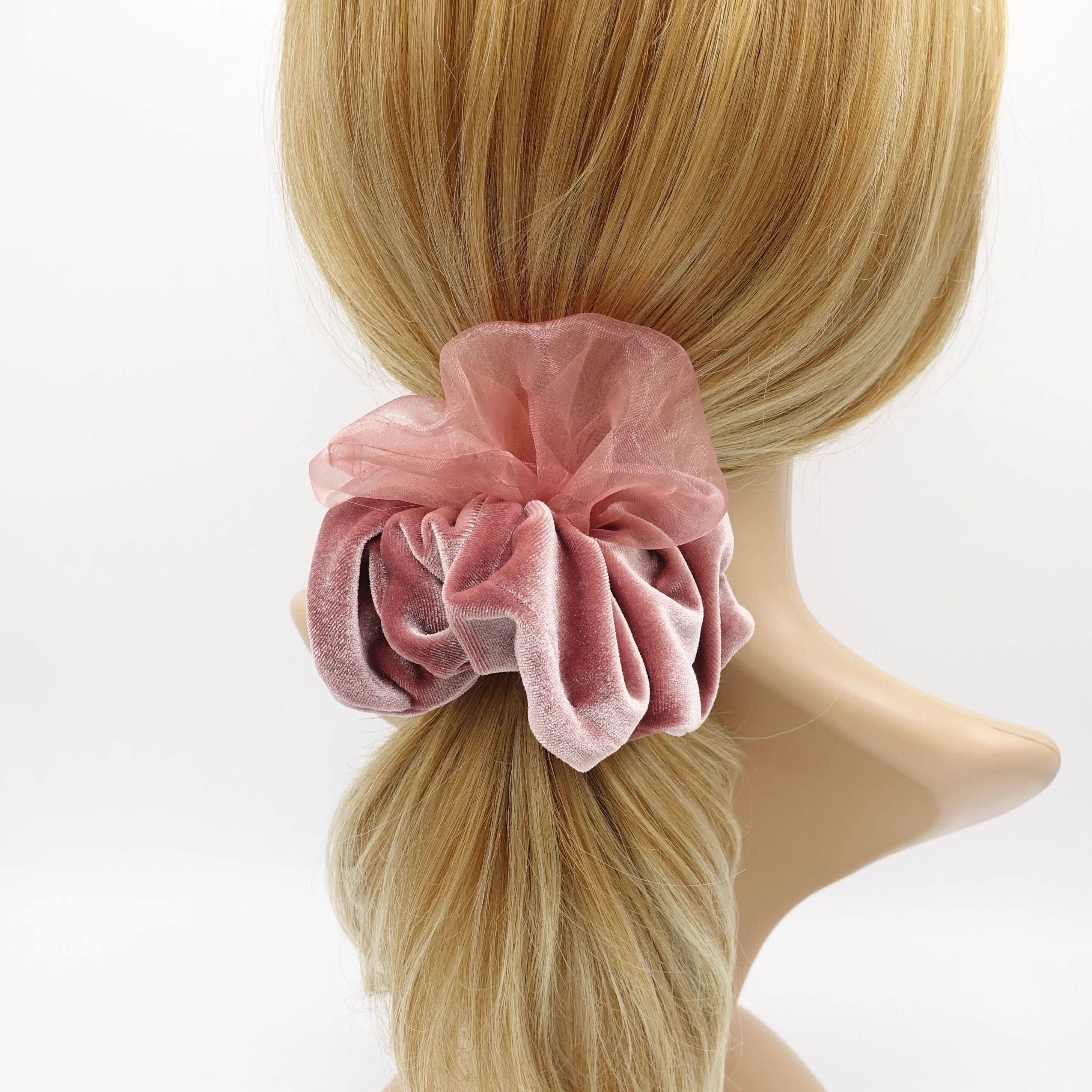 velvet scrunchies tulle block scrunchie for women