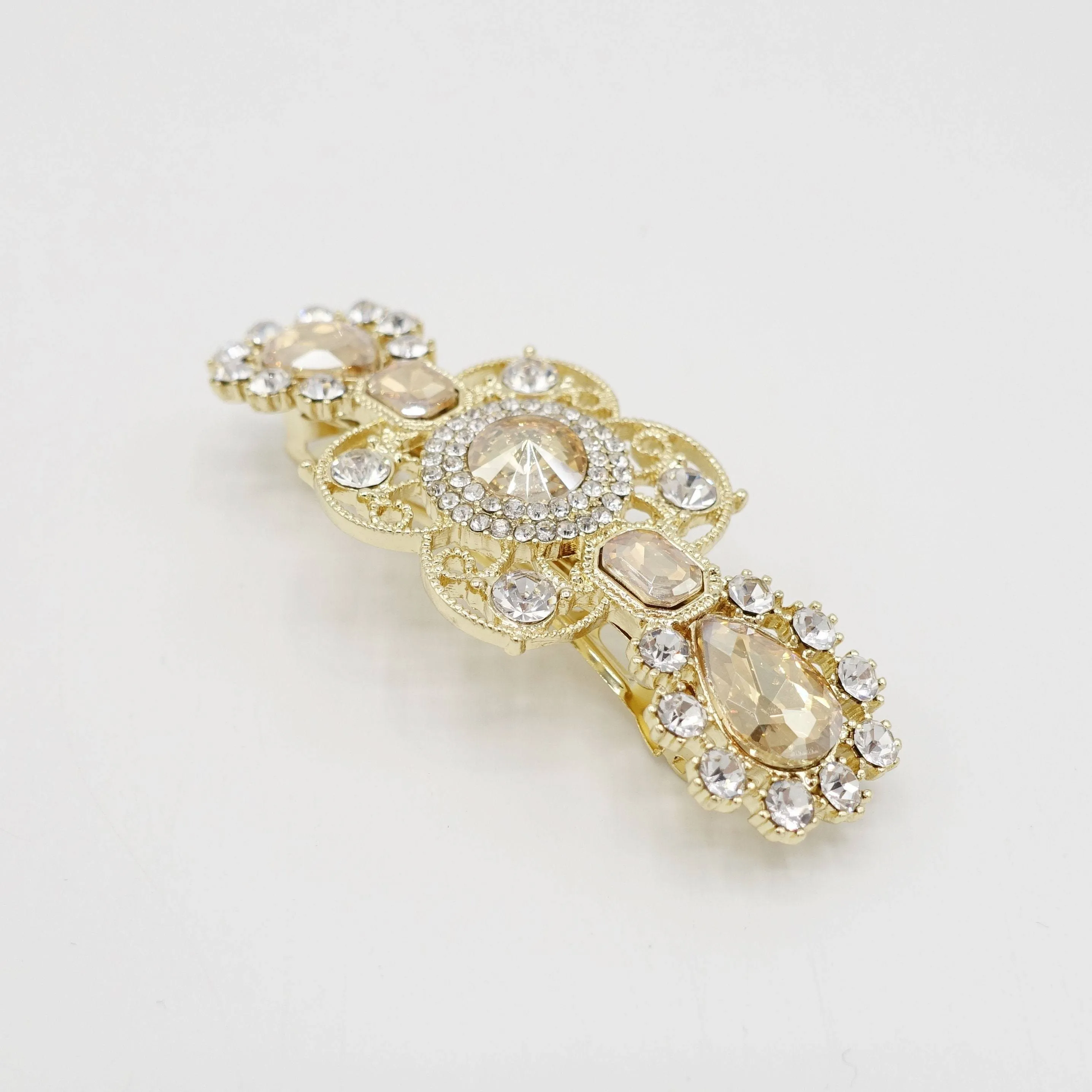 vintage rhinestone hair barrette baroque style bling hair accessory for women