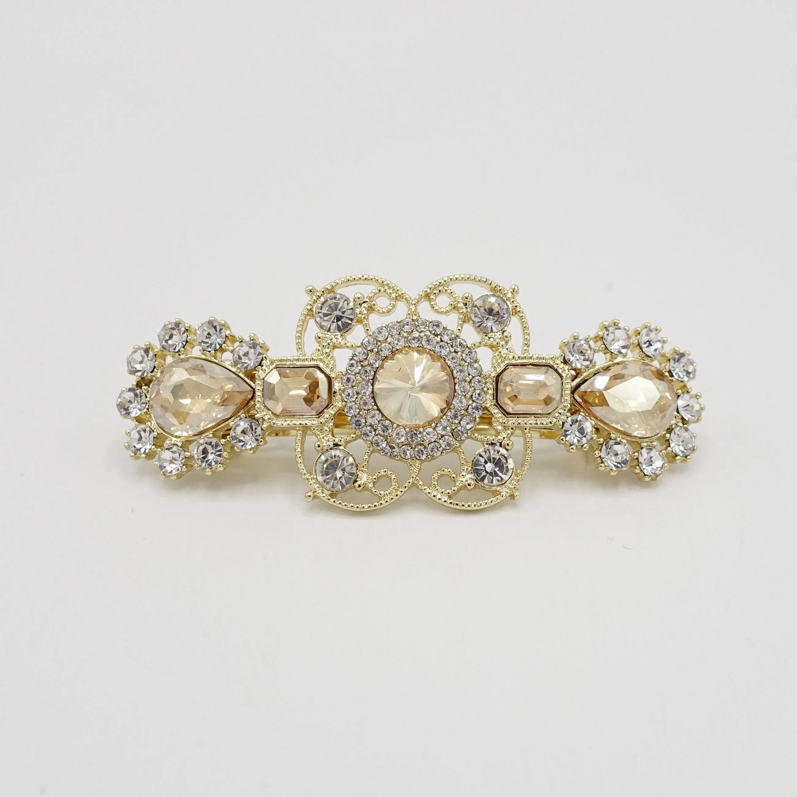 vintage rhinestone hair barrette baroque style bling hair accessory for women