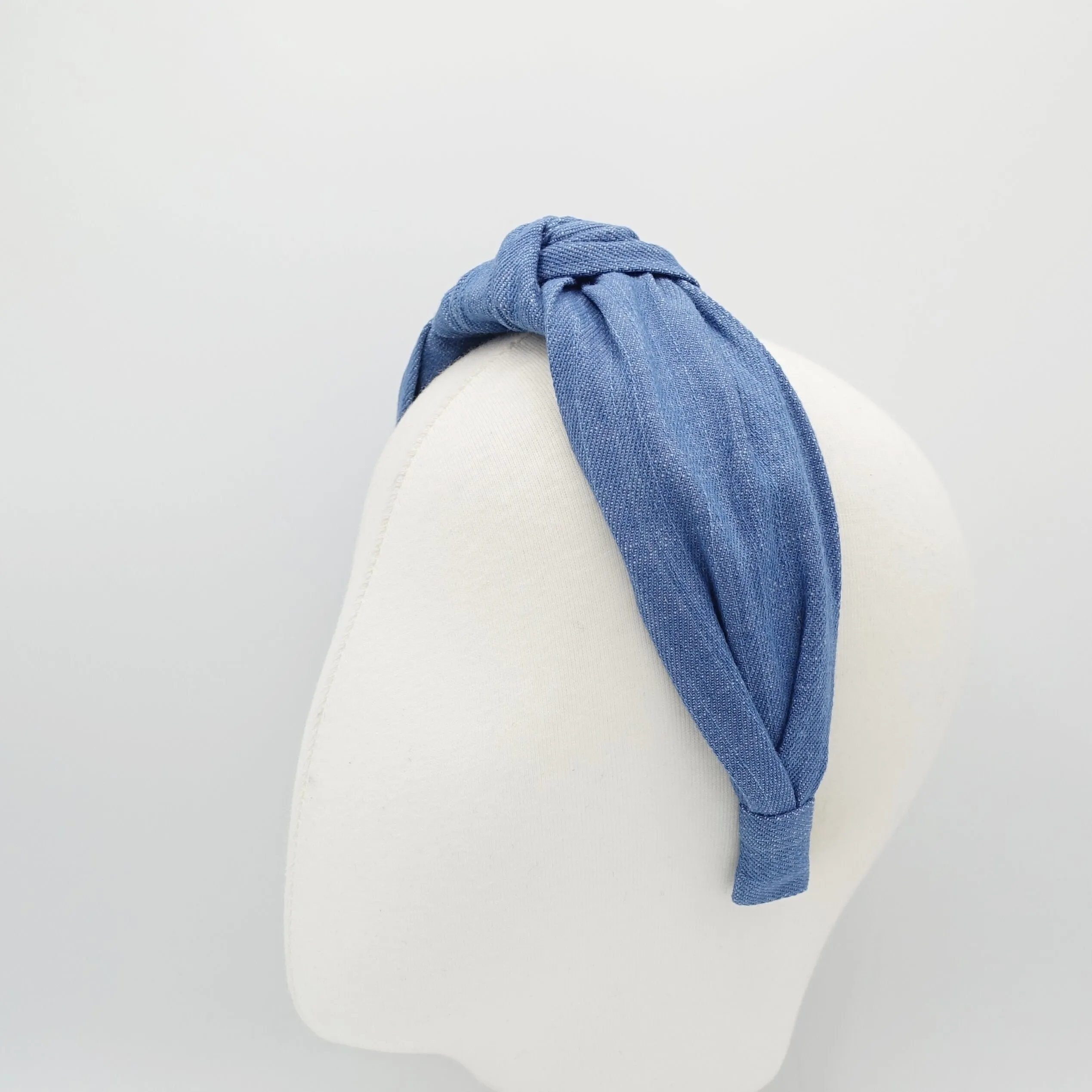 wide denim knotted headband cotton wrap headband women casual hair accessory