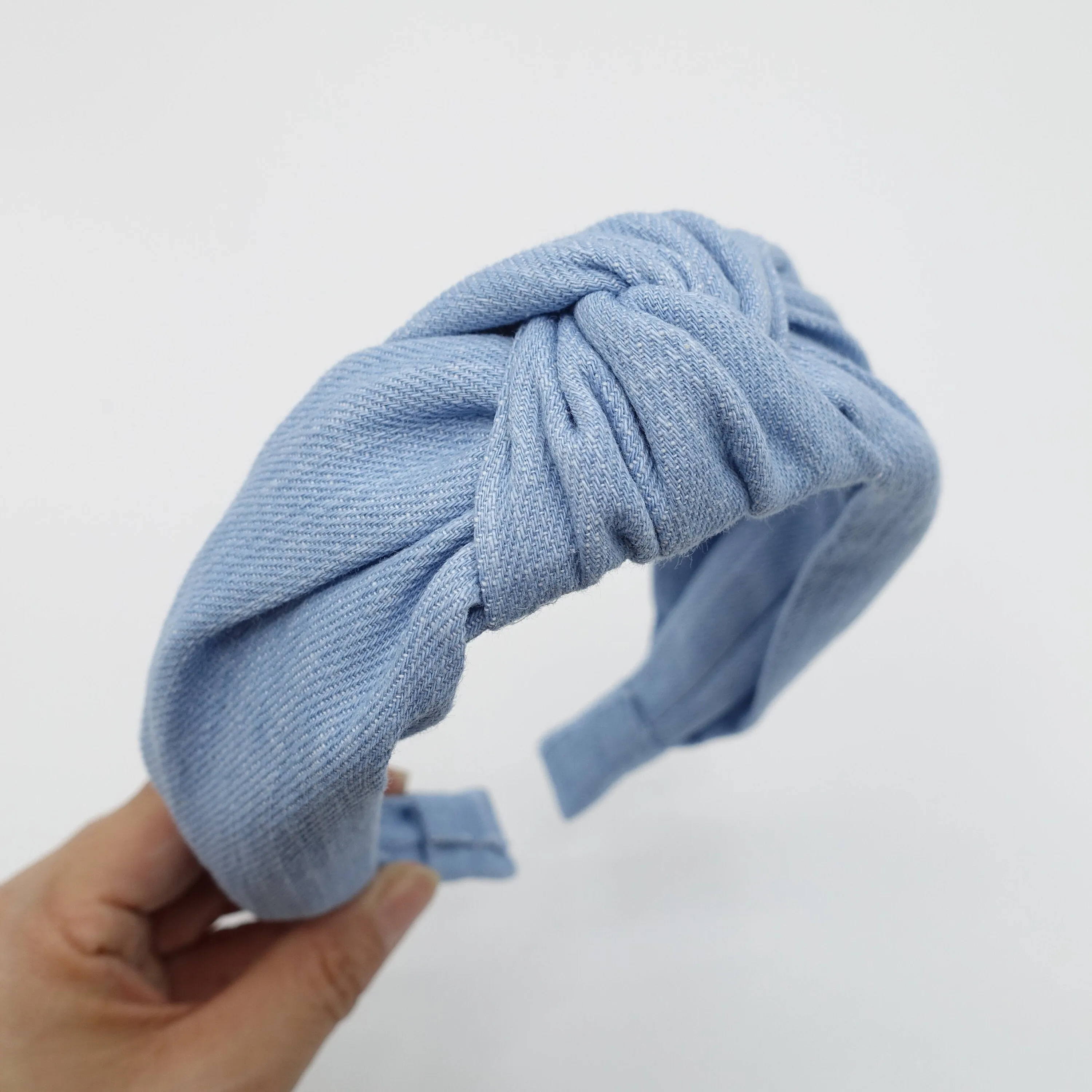 wide denim knotted headband cotton wrap headband women casual hair accessory