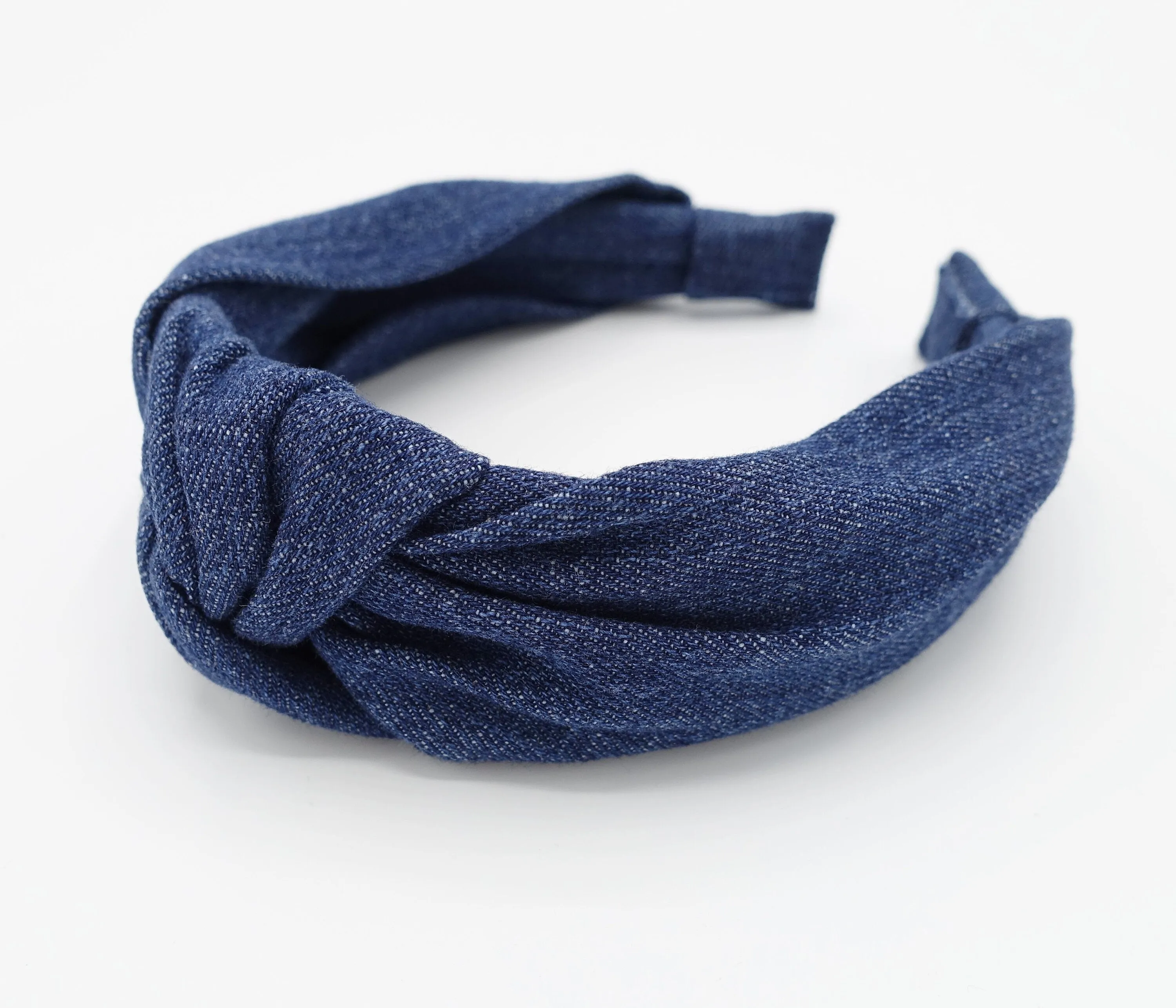 wide denim knotted headband cotton wrap headband women casual hair accessory