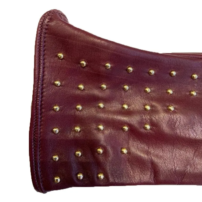 Winnie Wood - Women's Silk Lined Studded Leather Gloves