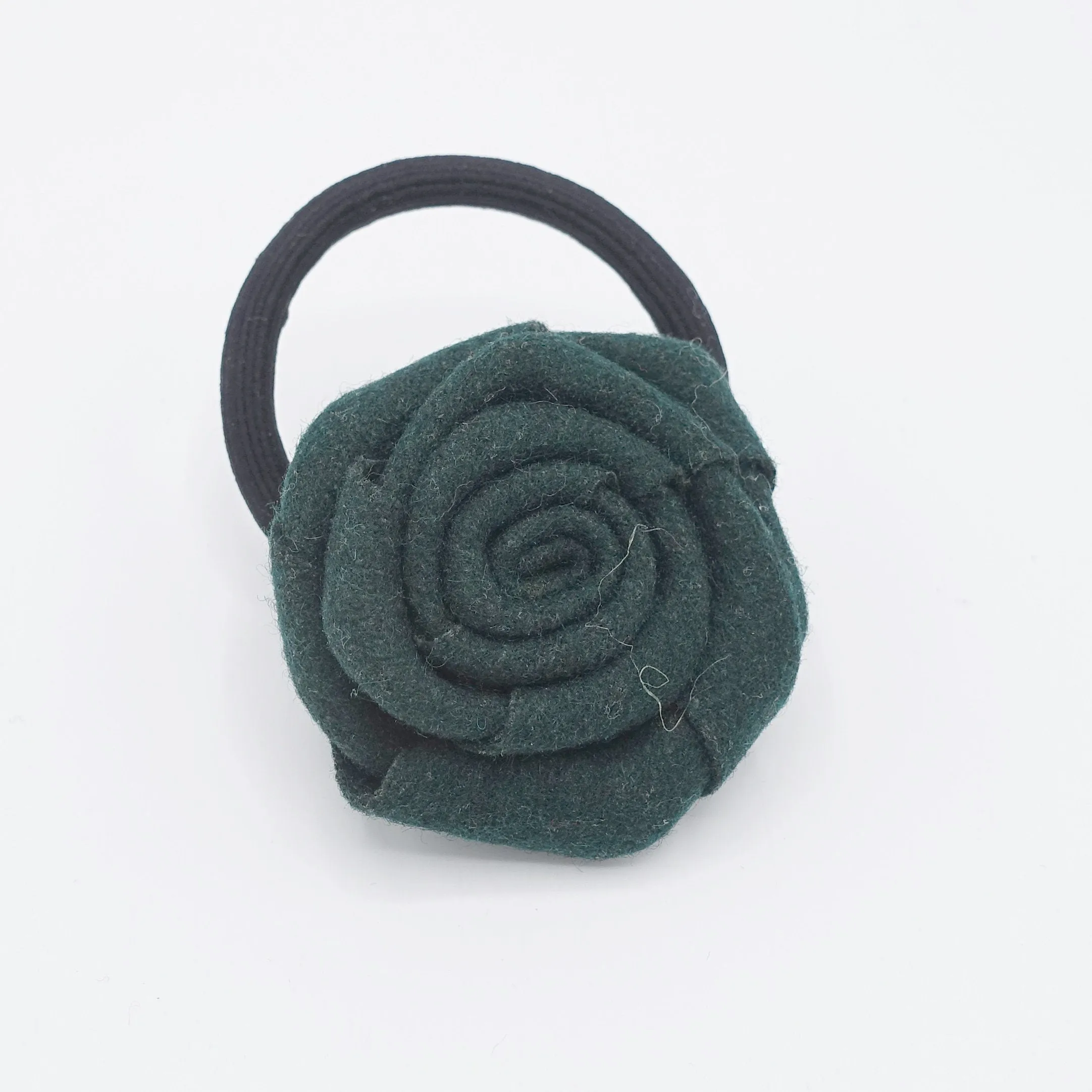 woolen flower hair tie ponytail holder