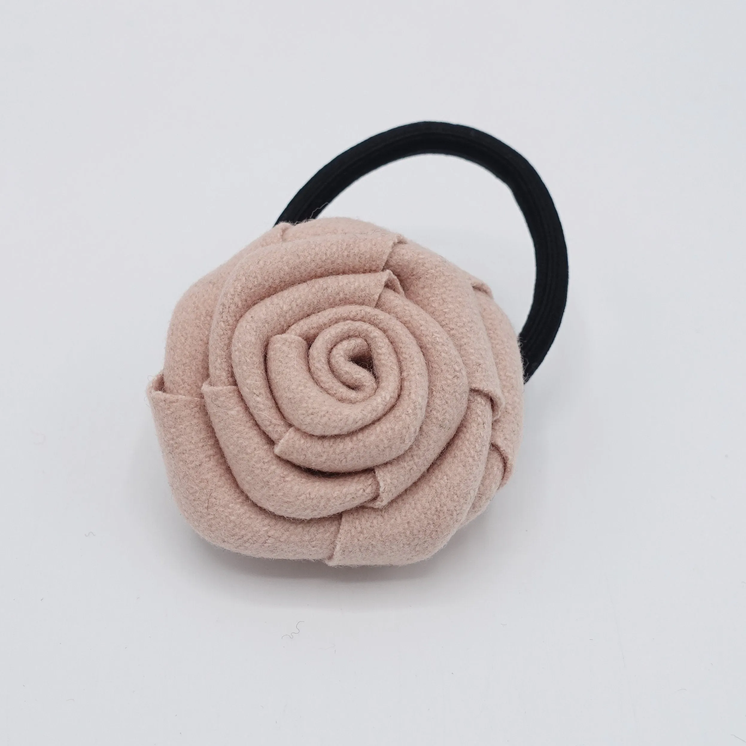 woolen flower hair tie ponytail holder