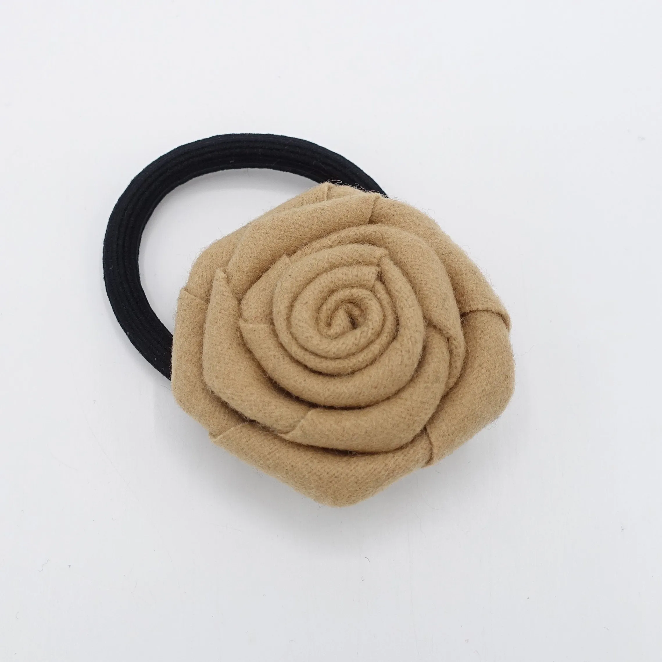 woolen flower hair tie ponytail holder